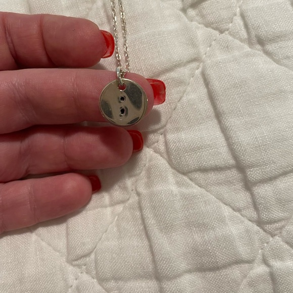 Silver Semicolon Pendant Necklace - Picture 1 of 4